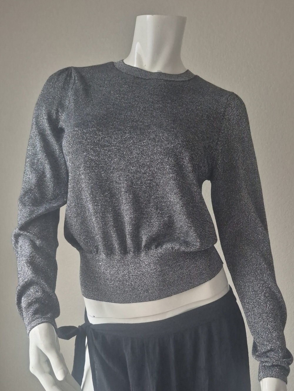H&M Metallic Silver Crewneck Sweater